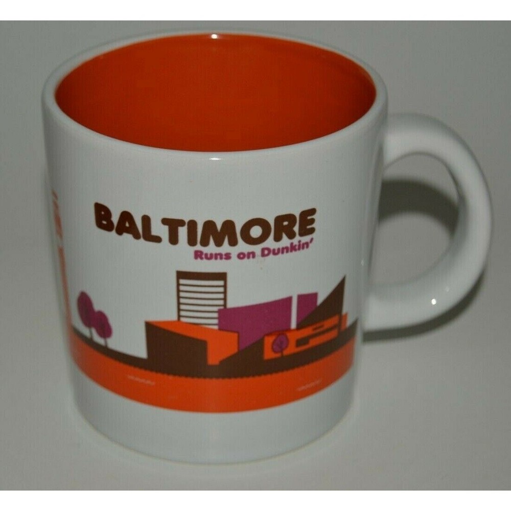 MINTY 2013 BALTIMORE Runs on DUNKIN DONUTS High End Graphic Coffee Mug Rare